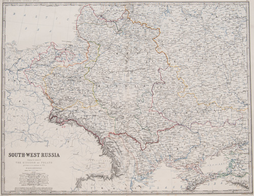 Southwest Russia
Showing the extent of the Kingdom of Poland previous to its partition in 1772